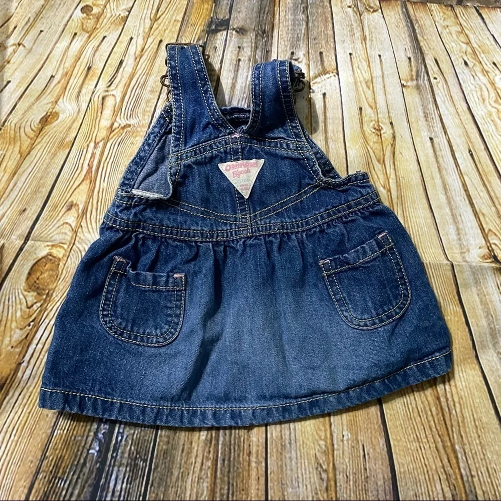 Oshkosh Blue Denim Floral Overall Dress